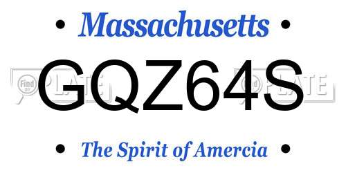 GQZ64S Massachusetts License Plate
