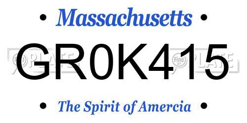 GR0K415 Massachusetts License Plate