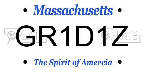 GR1D1Z Massachusetts License Plate
