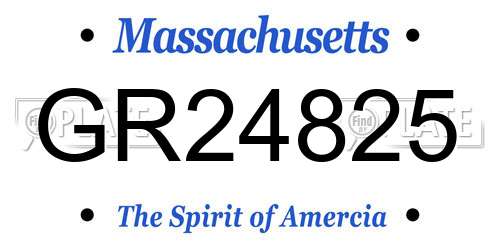 GR24825 Massachusetts License Plate