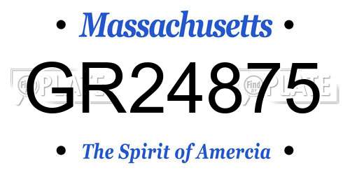 GR24875 Massachusetts License Plate
