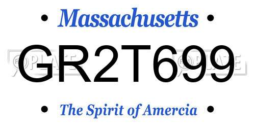 GR2T699 Massachusetts License Plate
