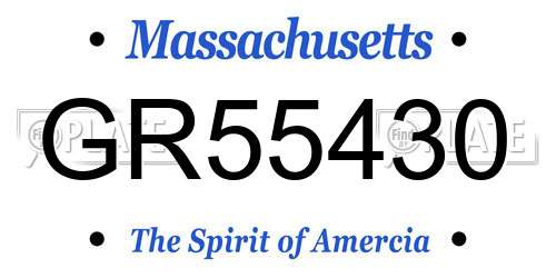 GR55430 Massachusetts License Plate