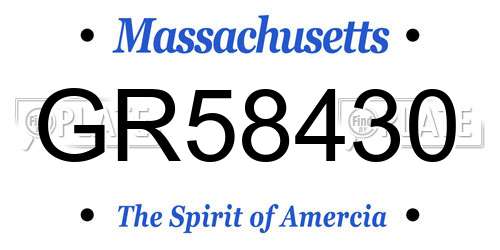 GR58430 Massachusetts License Plate