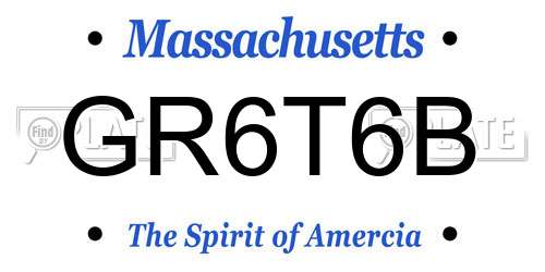 GR6T6B Massachusetts License Plate