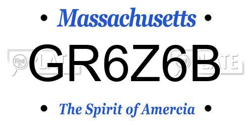 GR6Z6B Massachusetts License Plate