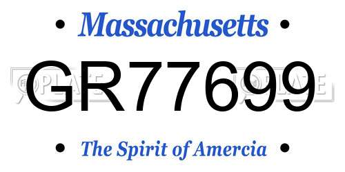 GR77699 Massachusetts License Plate