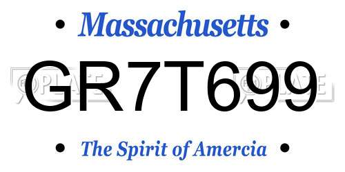 GR7T699 Massachusetts License Plate