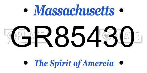 GR85430 Massachusetts License Plate
