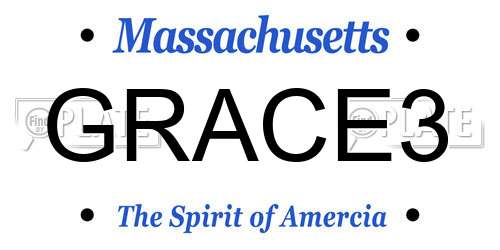 GRACE3 Massachusetts License Plate