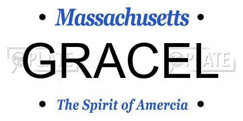 GRACEL Massachusetts License Plate