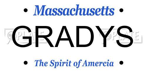 GRADYS Massachusetts License Plate