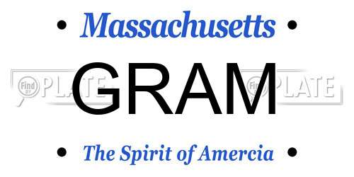 GRAM Massachusetts License Plate