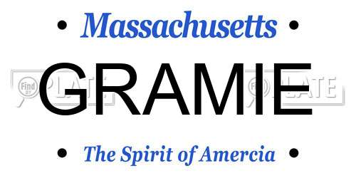 GRAMIE Massachusetts License Plate