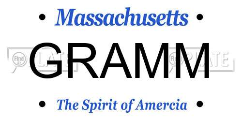 GRAMM Massachusetts License Plate