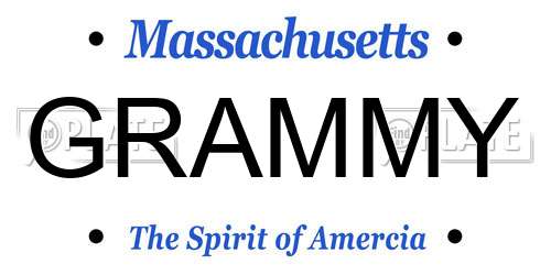 GRAMMY Massachusetts License Plate
