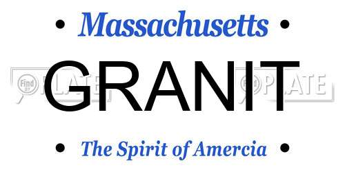 GRANIT Massachusetts License Plate