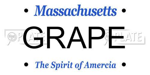 GRAPE Massachusetts License Plate