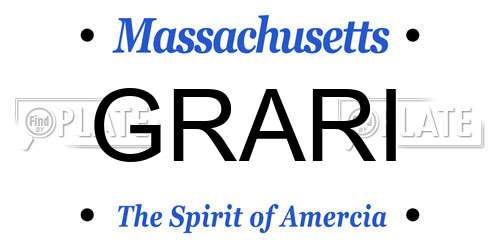GRARI Massachusetts License Plate