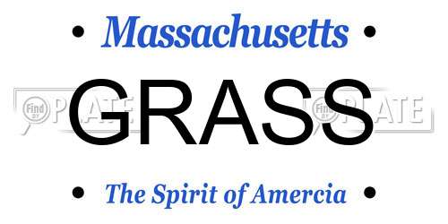 GRASS Massachusetts License Plate