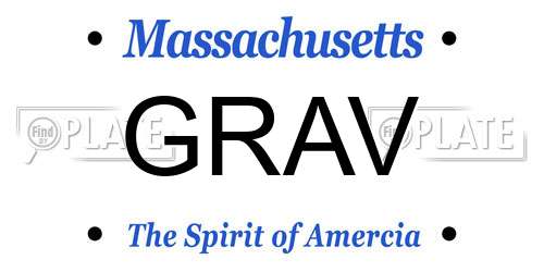 GRAV Massachusetts License Plate