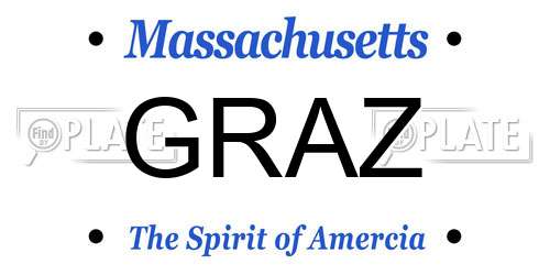 GRAZ Massachusetts License Plate