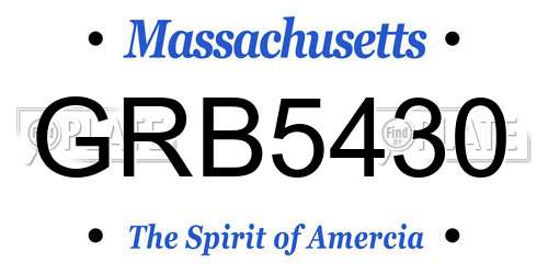 GRB5430 Massachusetts License Plate