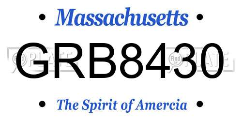 GRB8430 Massachusetts License Plate