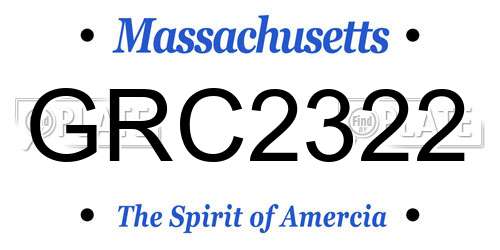 GRC2322 Massachusetts License Plate