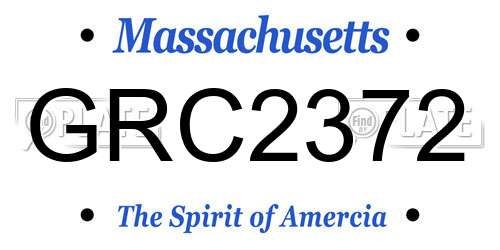 GRC2372 Massachusetts License Plate
