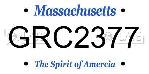 GRC2377 Massachusetts License Plate
