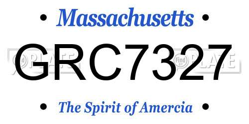 GRC7327 Massachusetts License Plate
