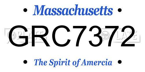 GRC7372 Massachusetts License Plate