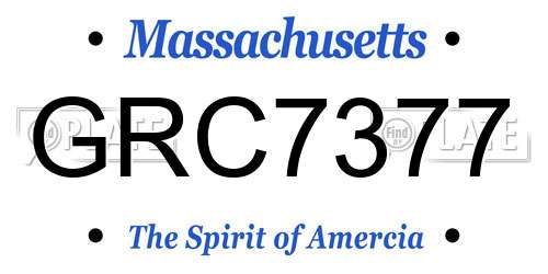 GRC7377 Massachusetts License Plate