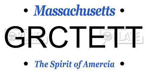 GRCTETT Massachusetts License Plate