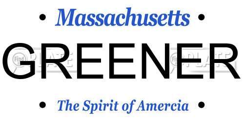 GREENER Massachusetts License Plate