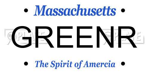 GREENR Massachusetts License Plate