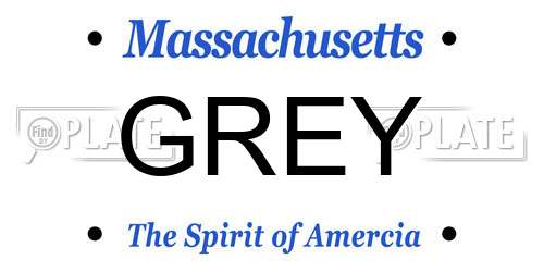GREY Massachusetts License Plate