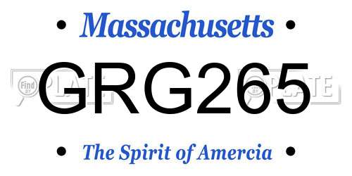 GRG265 Massachusetts License Plate