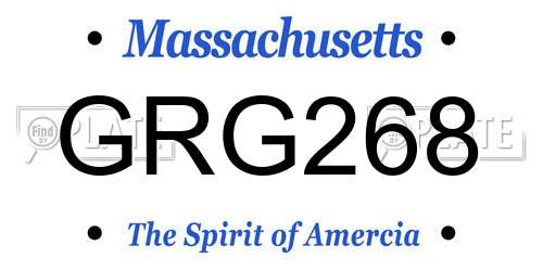 GRG268 Massachusetts License Plate