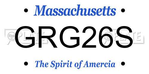 GRG26S Massachusetts License Plate