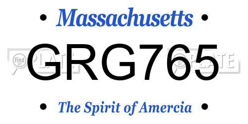 GRG765 Massachusetts License Plate