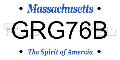 GRG76B Massachusetts License Plate