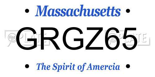 GRGZ65 Massachusetts License Plate