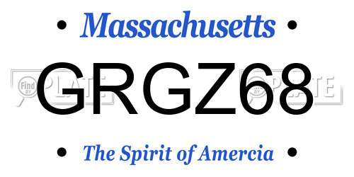 GRGZ68 Massachusetts License Plate