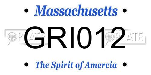 GRI012 Massachusetts License Plate