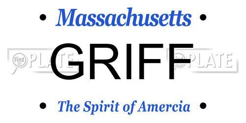 GRIFF Massachusetts License Plate
