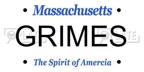 GRIMES Massachusetts License Plate