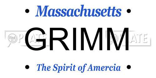 GRIMM Massachusetts License Plate