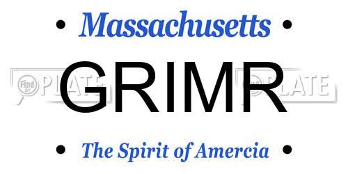 GRIMR Massachusetts License Plate